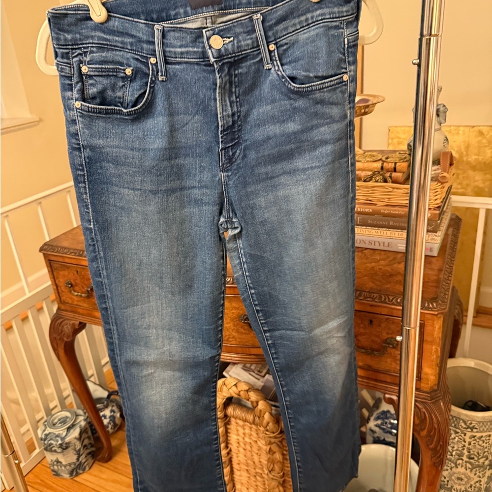Mother The Outsider Crop Classic Blue Women's Jeans